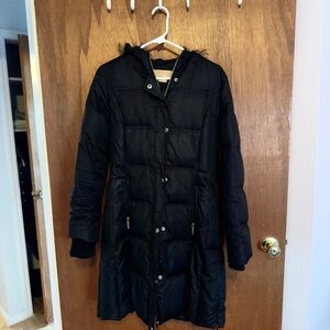Black Mid-Length Puffer Jacket Size S